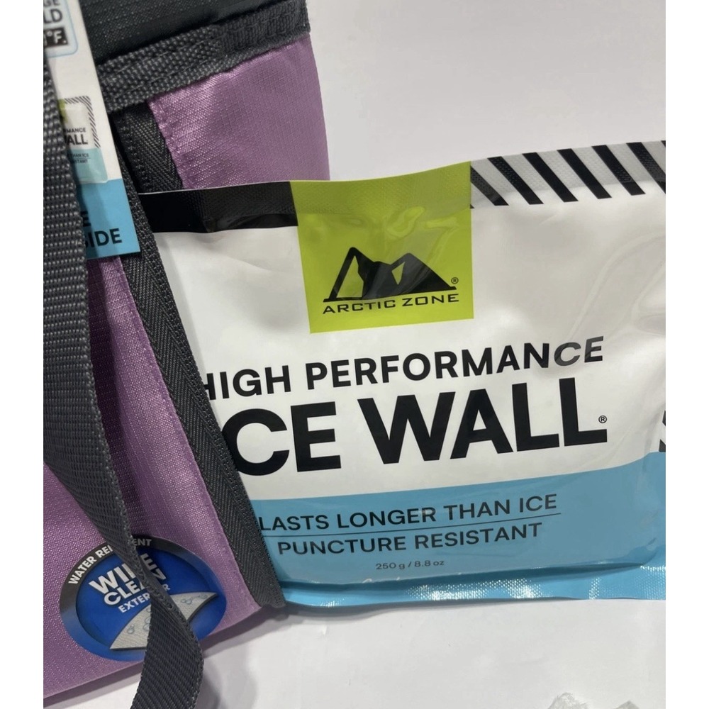 Arctic Zone Purple/gray Insulated Lunch Bag Includes 2 Removable Ice Walls - Picture 6 of 8